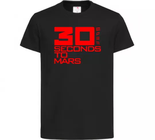 Детская футболка 30 seconds to mars logo Черный фото