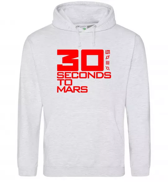 Мужская толстовка (худи) 30 seconds to mars logo Серый меланж фото