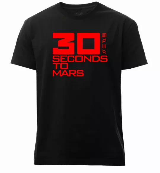 Мужская премиум футболка 30 seconds to mars logo Черный фото