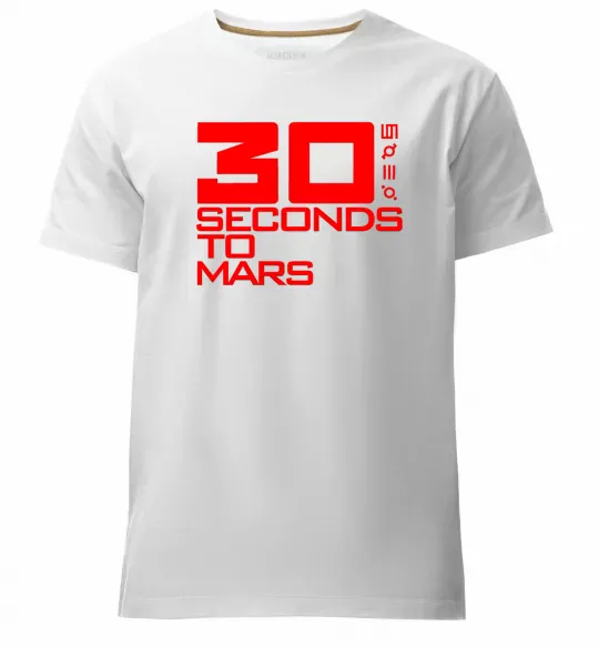 Мужская премиум футболка 30 seconds to mars logo Белый фото