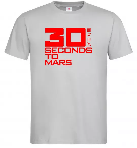 Чоловіча футболка 30 seconds to mars logo Сірий фото