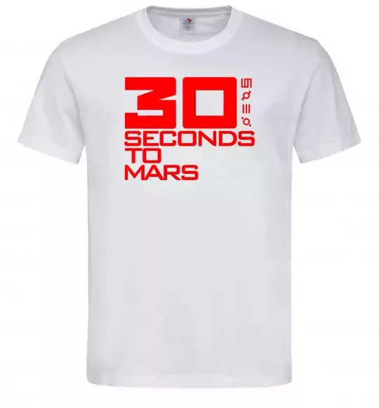 Чоловіча футболка 30 seconds to mars logo Білий фото