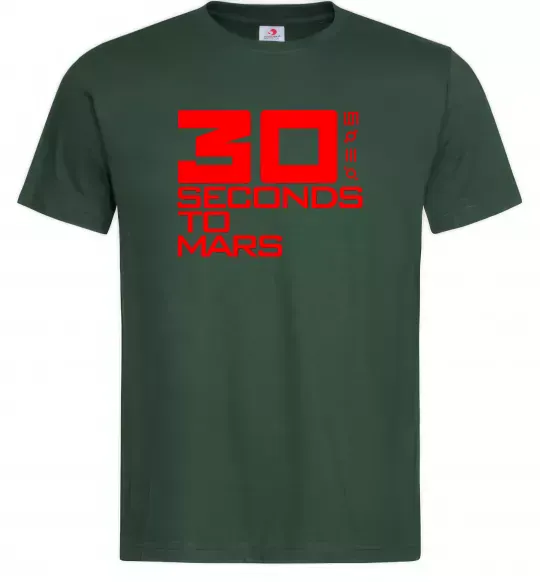 Чоловіча футболка 30 seconds to mars logo Темно-зелений фото