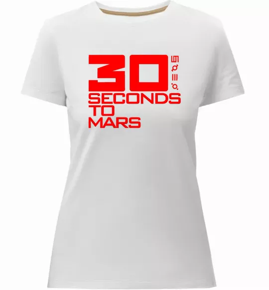 Жіноча преміум футболка 30 seconds to mars logo Білий фото