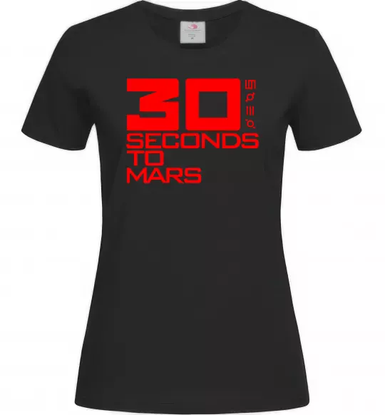 Жіноча футболка 30 seconds to mars logo Чорний фото