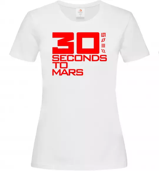 Жіноча футболка 30 seconds to mars logo Білий фото
