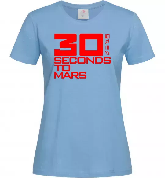Жіноча футболка 30 seconds to mars logo Блакитний фото