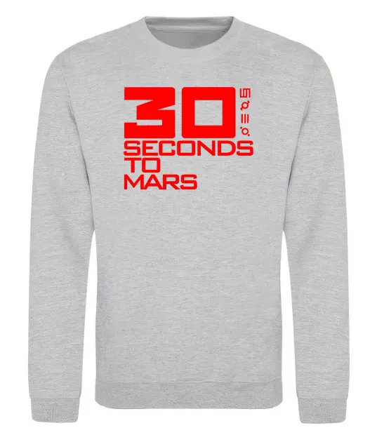 Світшот 30 seconds to mars logo Сірий меланж фото