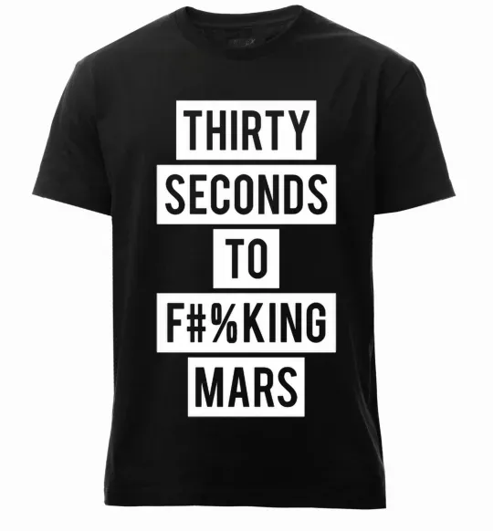 Мужская премиум футболка Thirty seconds to f mars Черный фото