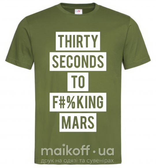 Мужская футболка Thirty seconds to f mars Оливковый фото