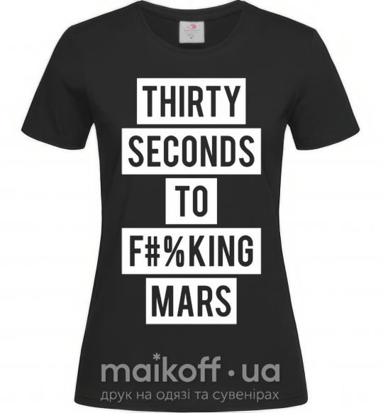 Женская футболка Thirty seconds to f mars Черный фото