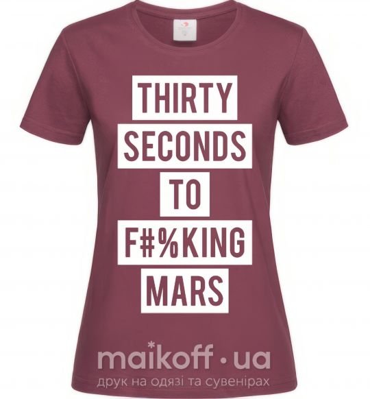 Жіноча футболка Thirty seconds to f mars Бордовий фото