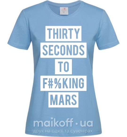 Женская футболка Thirty seconds to f mars Голубой фото