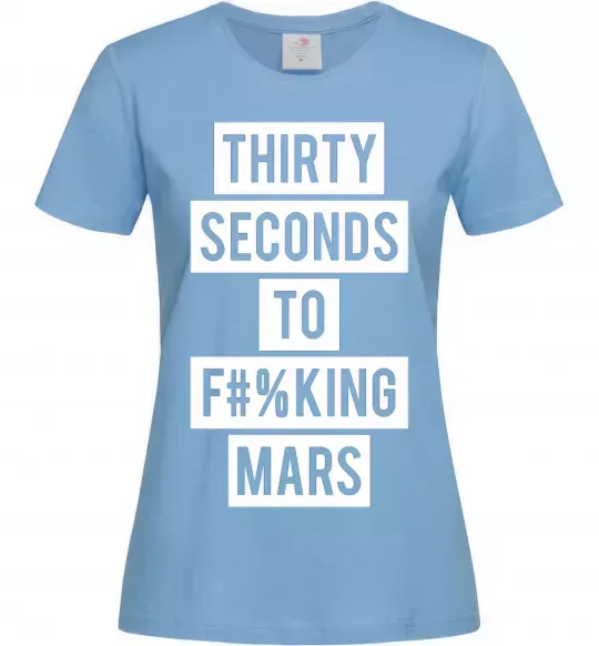 Женская футболка Thirty seconds to f mars Голубой фото
