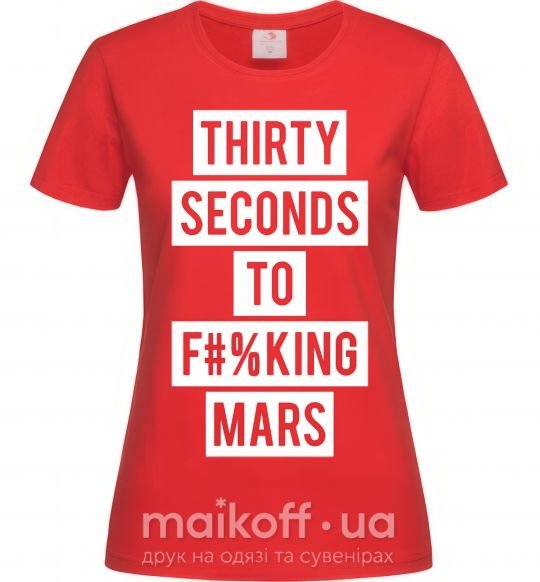 Женская футболка Thirty seconds to f mars Красный фото