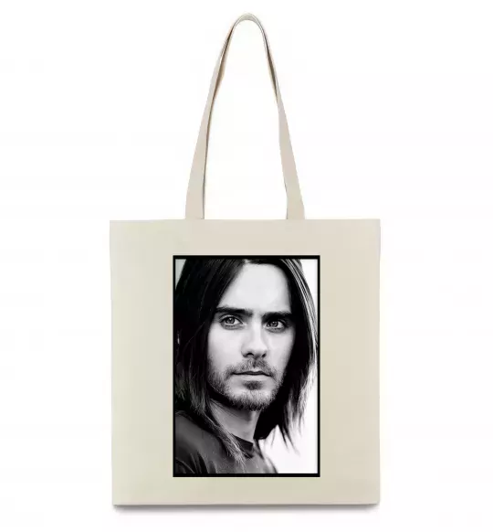 Еко-сумка Jared Leto ч/б Бежевий фото