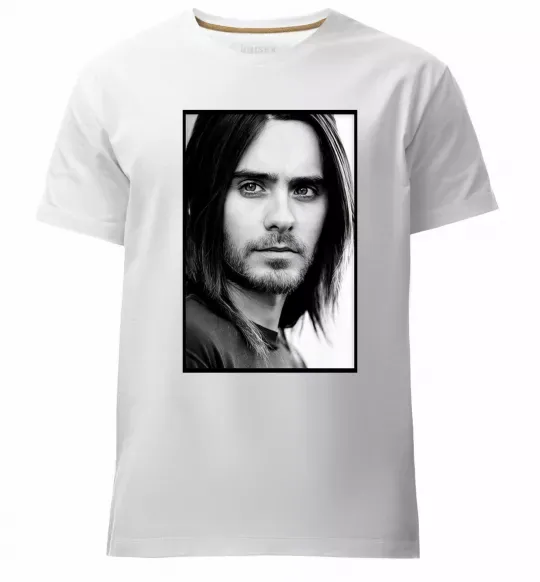 Чоловіча преміум футболка Jared Leto ч/б Білий фото