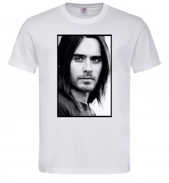 Чоловіча футболка Jared Leto ч/б Білий фото