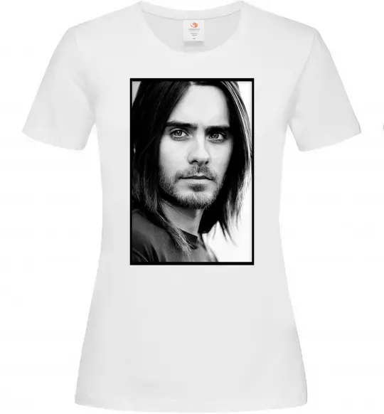 Женская футболка Jared Leto ч/б Белый фото