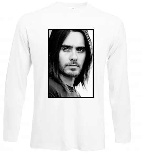 Лонгслив Jared Leto ч/б Белый фото