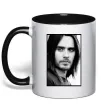 Чашка з кольоровою ручкою Jared Leto ч/б Чорний фото