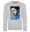 Свитшот Jared Leto photo Серый меланж фото