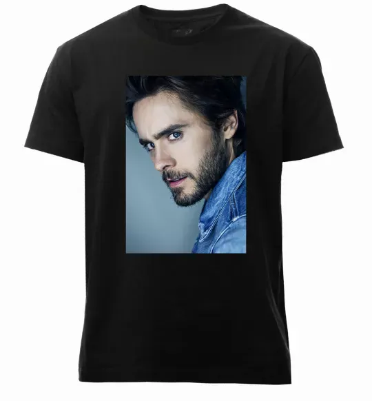 Чоловіча преміум футболка Jared Leto photo Чорний фото