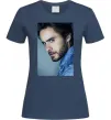Женская футболка Jared Leto photo Темно-синий Женская футболка Jared Leto photo Темно-синий фото