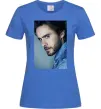Женская футболка Jared Leto photo Ярко-синий Женская футболка Jared Leto photo Ярко-синий фото