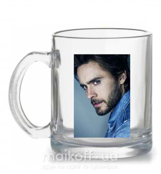 Чашка стеклянная Jared Leto photo Прозрачный фото