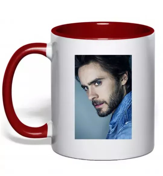 Чашка с цветной ручкой Jared Leto photo Красный фото