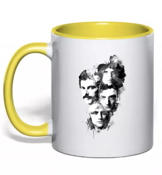 Чашка з кольоровою ручкою Queen forever Сонячно жовтий фото