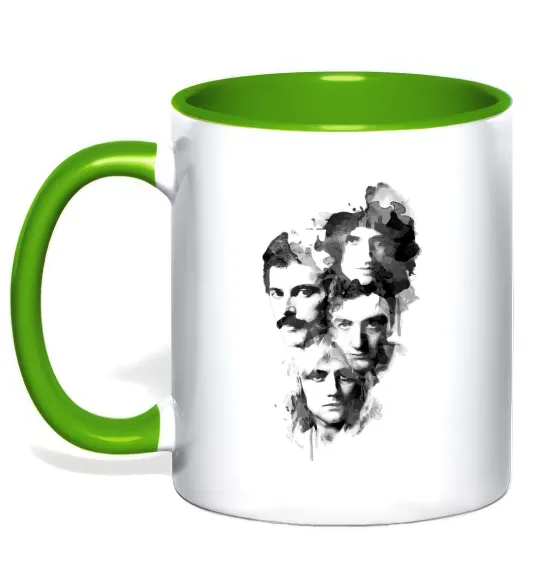 Чашка з кольоровою ручкою Queen forever Лаймовий фото