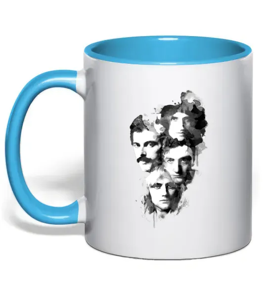 Чашка з кольоровою ручкою Queen forever Блакитний фото