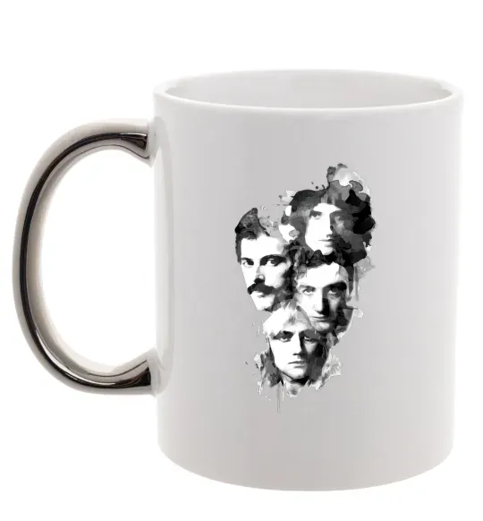 Чашка з кольоровою ручкою Queen forever Срібло фото