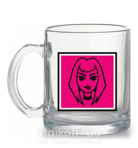 Чашка стеклянная Пошлая Молли лого Прозрачный фото