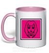 Чашка с цветной ручкой Пошлая Молли лого Нежно розовый фото