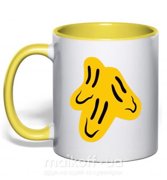 Чашка з кольоровою ручкою Смайлик Пошлая Молли Сонячно жовтий фото