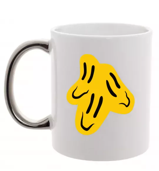 Чашка с цветной ручкой Смайлик Пошлая Молли Серебро фото