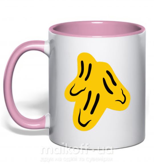 Чашка з кольоровою ручкою Смайлик Пошлая Молли Ніжно рожевий фото