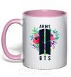 Чашка з кольоровою ручкою Army BTS Ніжно рожевий фото