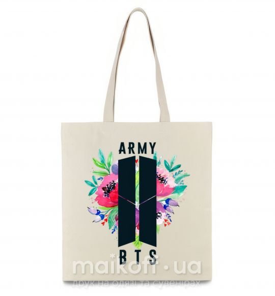 Еко-сумка Army BTS Бежевий фото