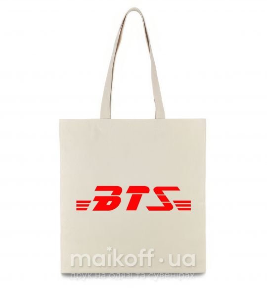 Эко-сумка BTS logo Бежевый фото