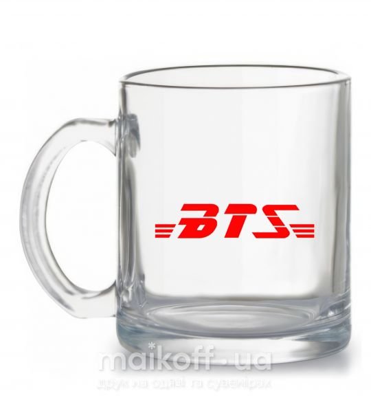 Чашка стеклянная BTS logo Прозрачный фото