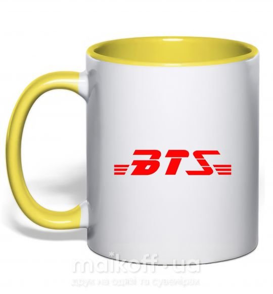 Чашка з кольоровою ручкою BTS logo Сонячно жовтий фото