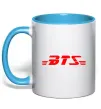 Чашка з кольоровою ручкою BTS logo Блакитний фото