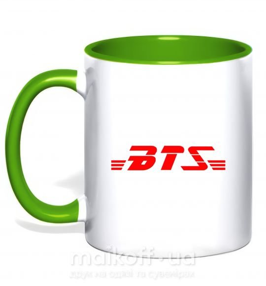 Чашка з кольоровою ручкою BTS logo Зелений фото