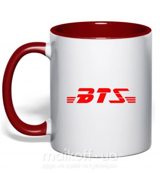 Чашка з кольоровою ручкою BTS logo Червоний фото