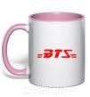 Чашка з кольоровою ручкою BTS logo Ніжно рожевий фото