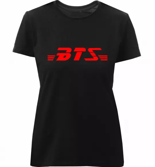 Жіноча преміум футболка BTS logo Чорний фото